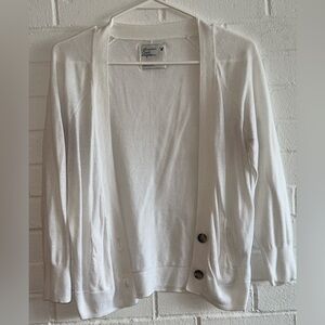 American Eagle Outfitters White Cardigan Sweater V-Neck